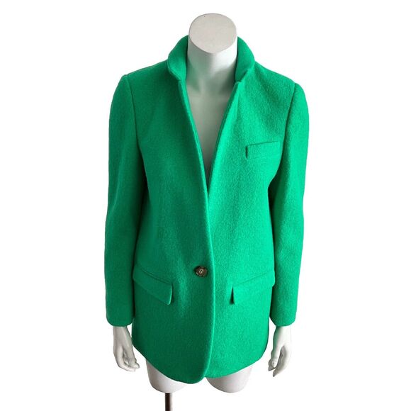 100% Italian Wool Double Faced Blazer J. CREW Green Leighton Jacket 2 - Picture 3 of 13